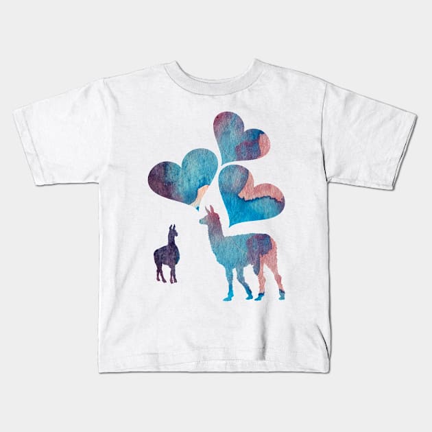 Llamas art Kids T-Shirt by TheJollyMarten